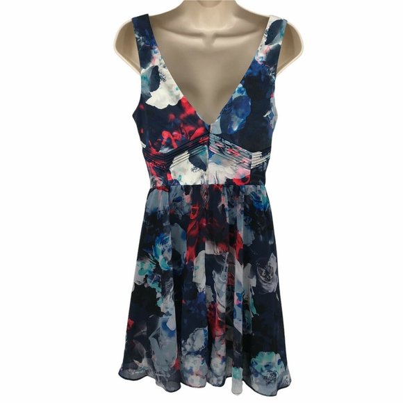 Bardot Watercolor Floral Fit And Flare Dress 6/S - Picture 2 of 9